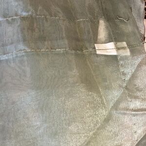 FINAL SALE PRICE 2 Large Sheer Light Green Rod Pocket Panels